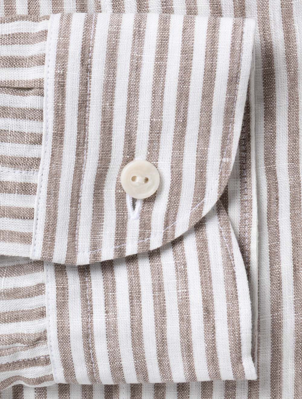 Striped Linen Shirt Brown