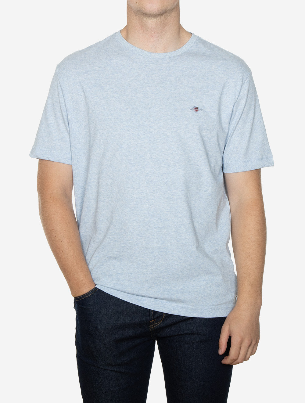 Regular Fit Shield T-Shirt Ice Blue Melange