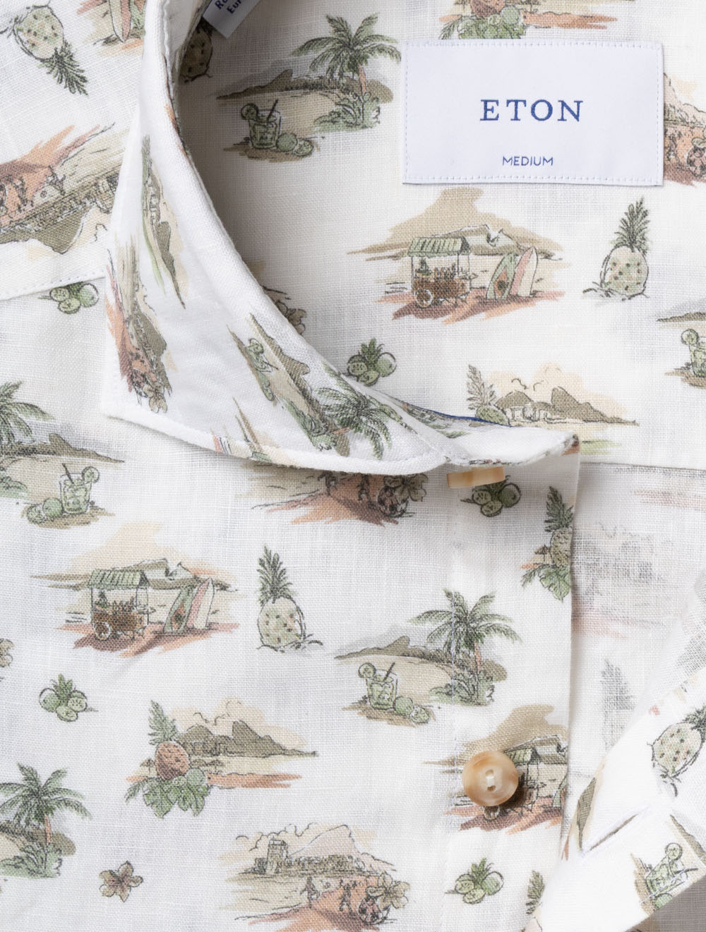 Motif Linen Shirt Green