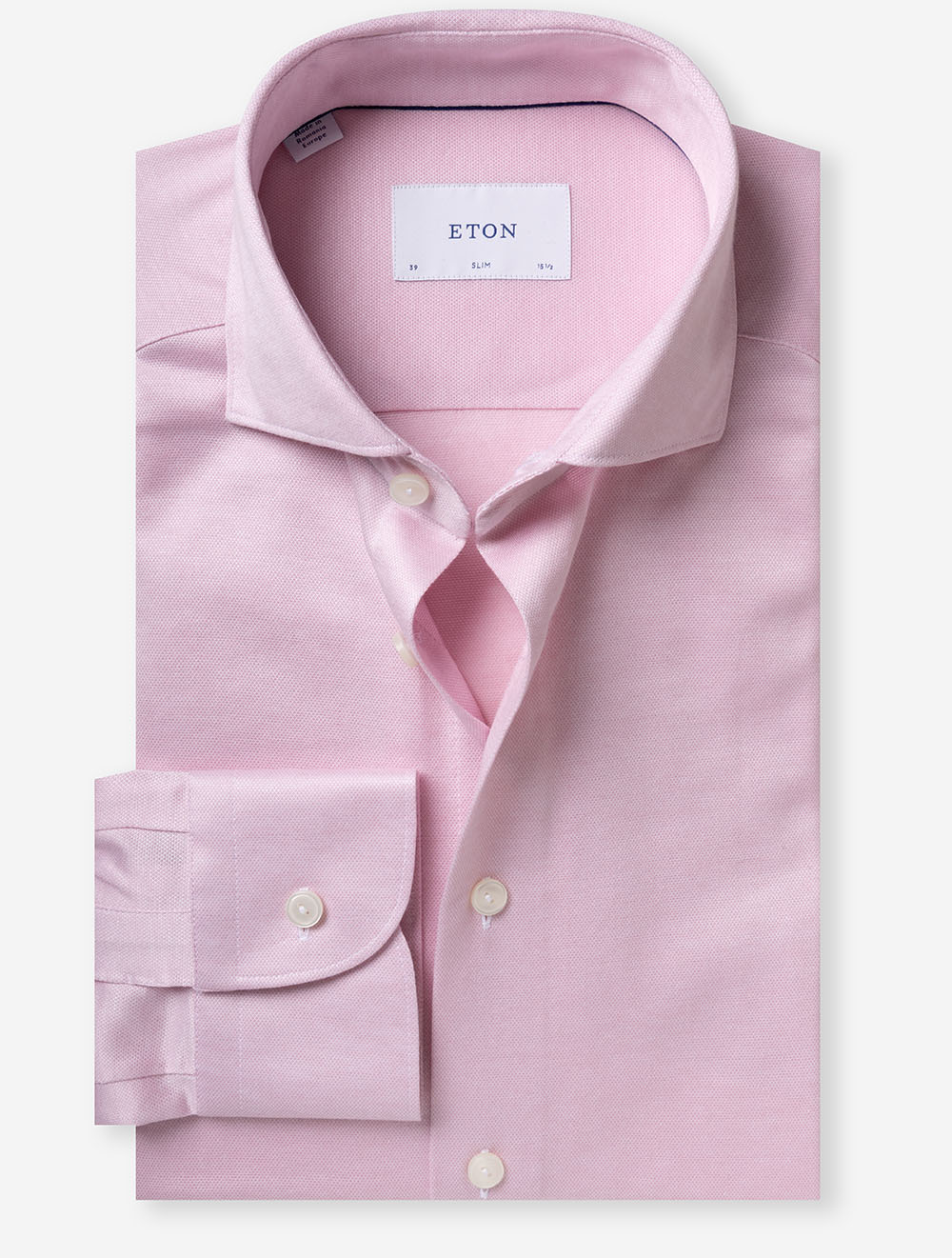 Slim Jacquard Knit Shirt Pink