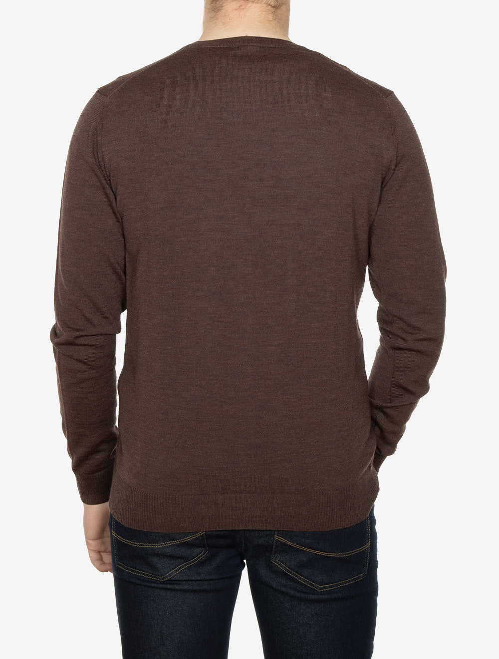 Knitted Cardigan Merino Dark Brown Melange