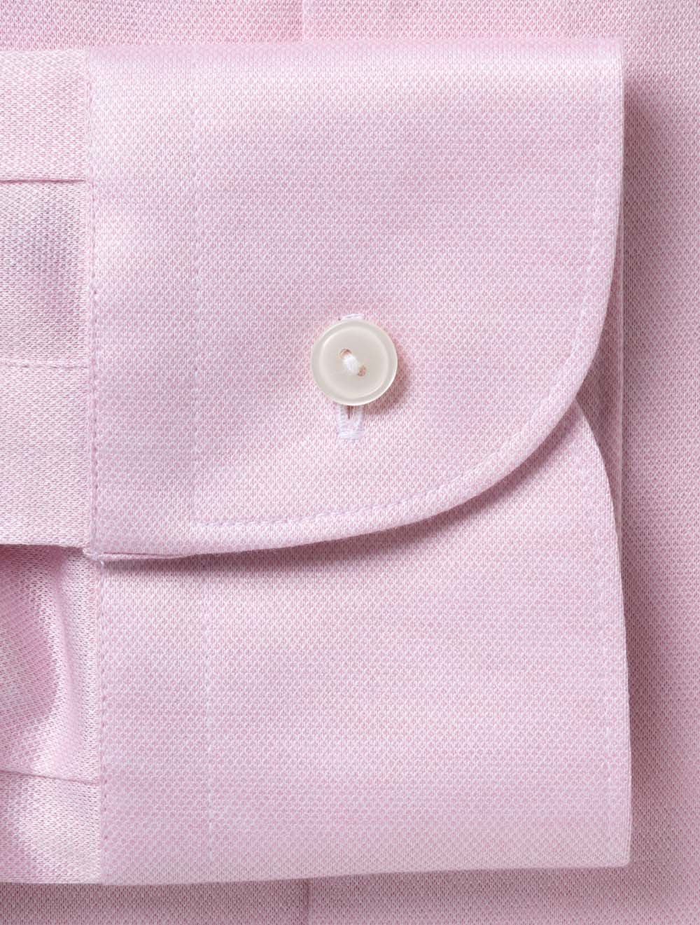 Slim Jacquard Knit Shirt Pink