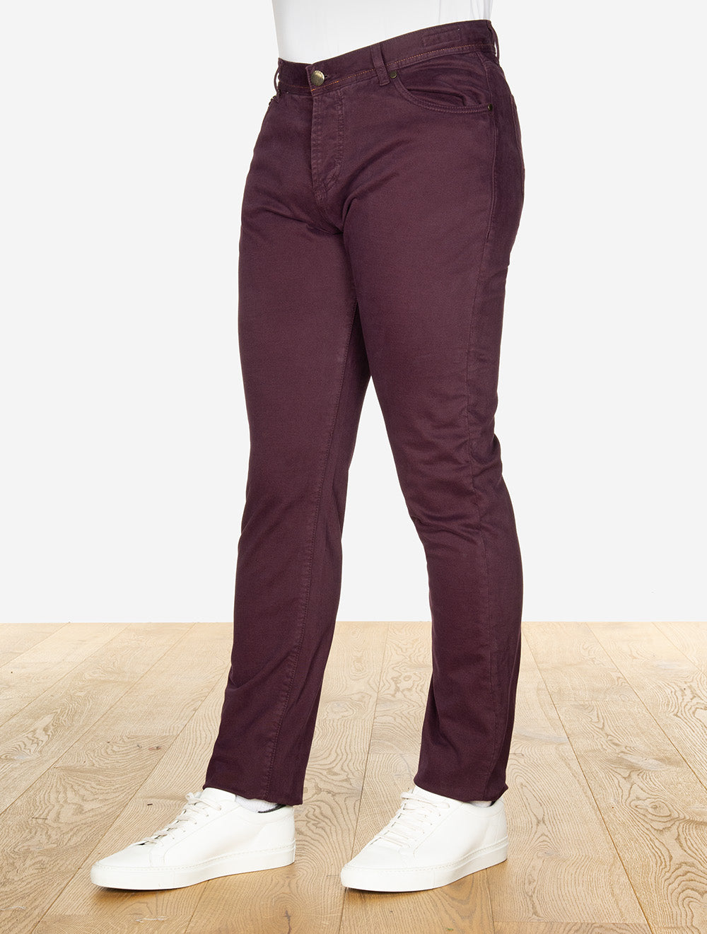 Luxury Denim Jeans Burgundy