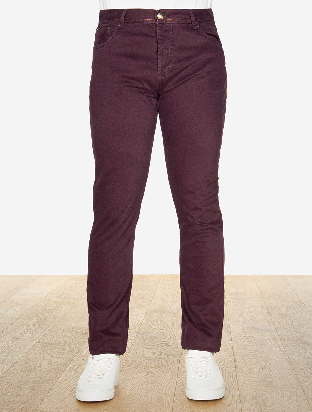 Luxury Denim Jeans Burgundy