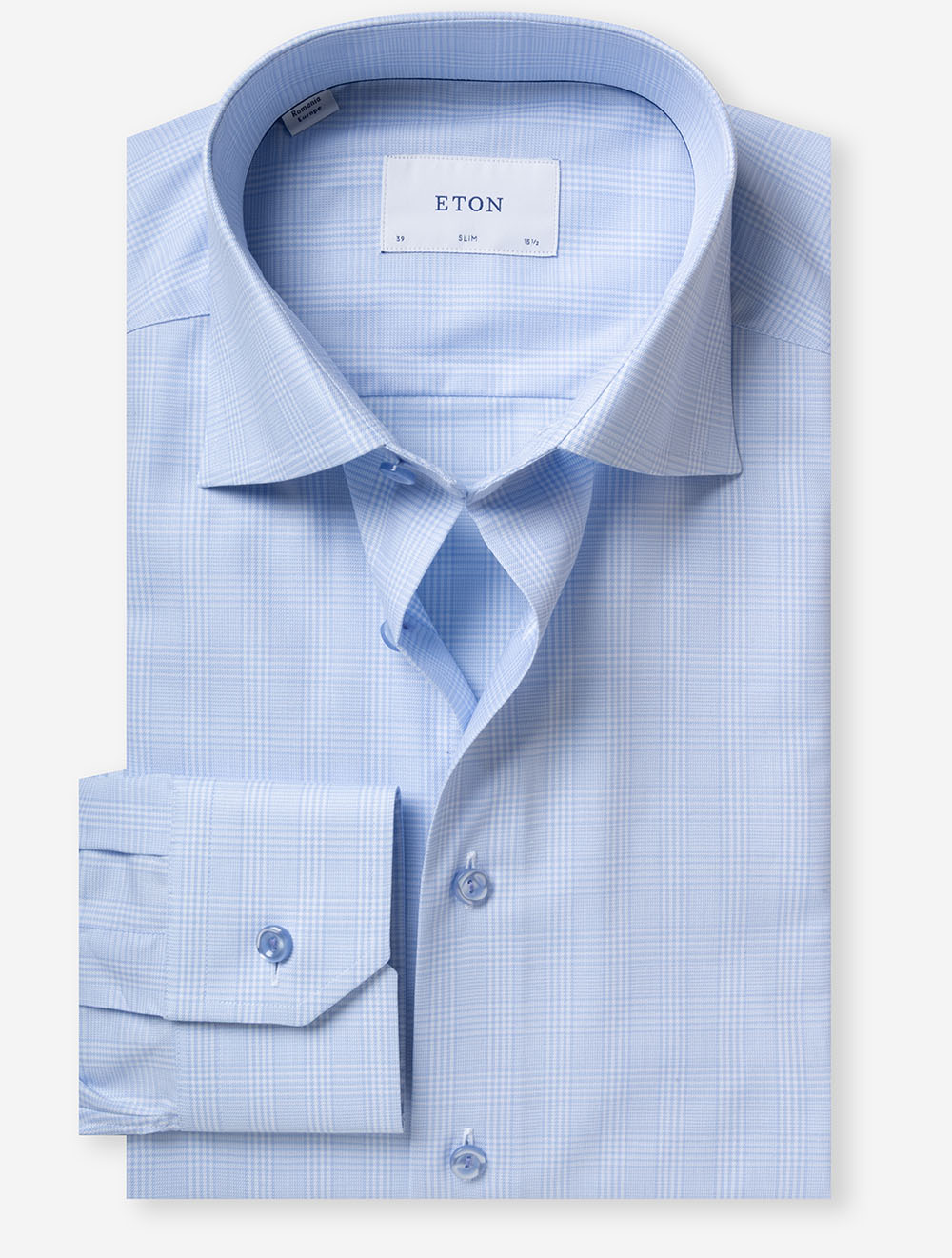 Slim Check Shirt Blue