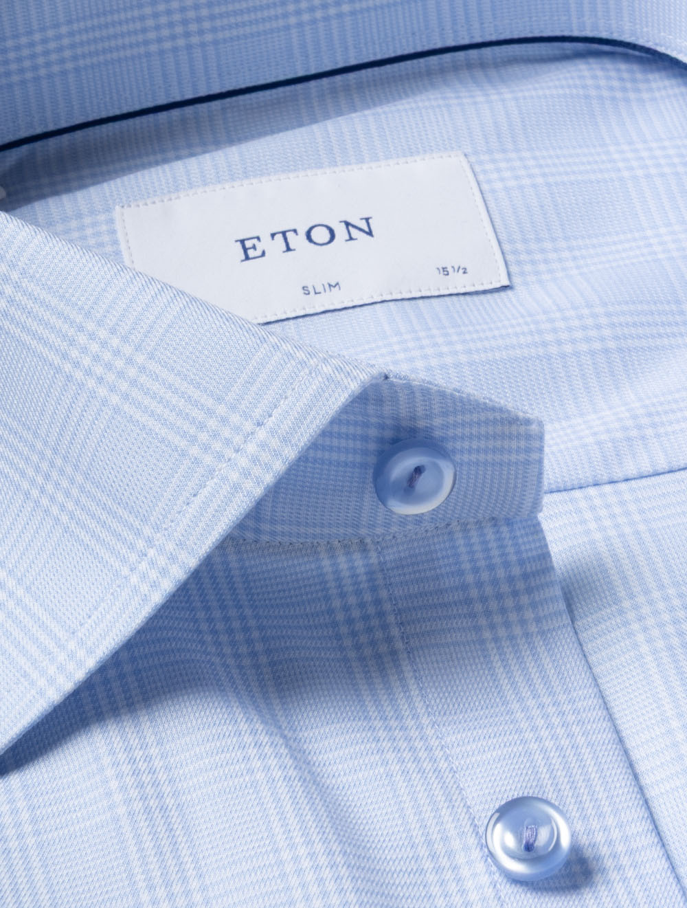 Slim Check Shirt Blue