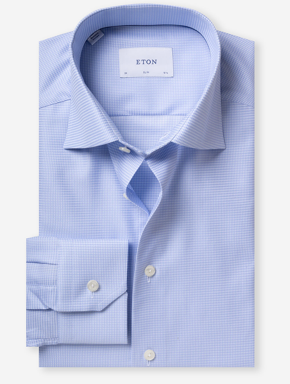 Slim Houndstooth Shirt Blue