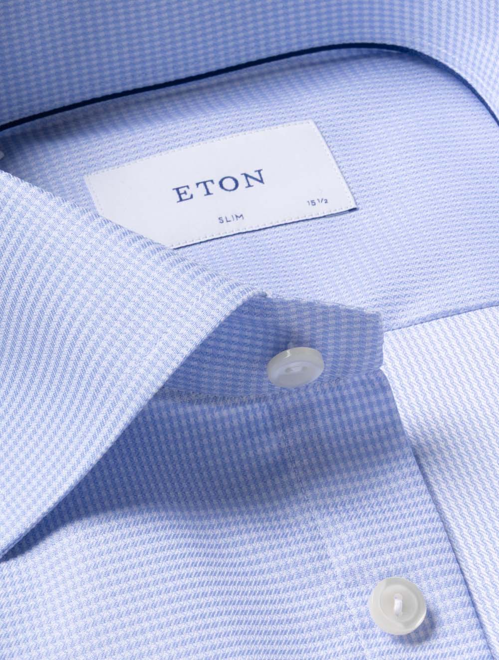 Slim Houndstooth Shirt Blue