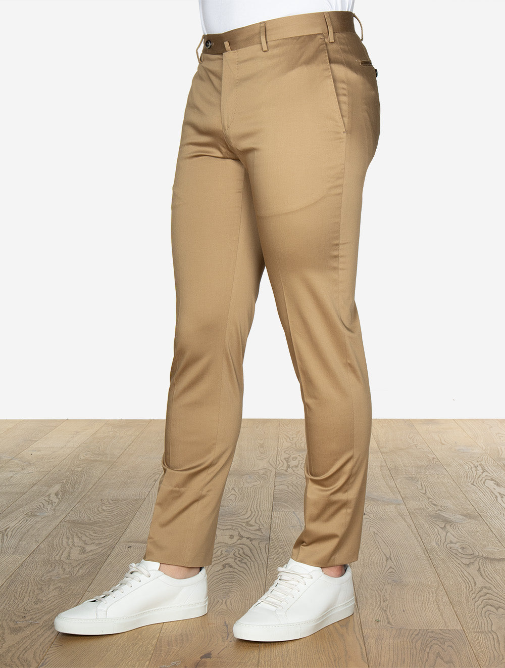 Chino formel en coton stretch beige
