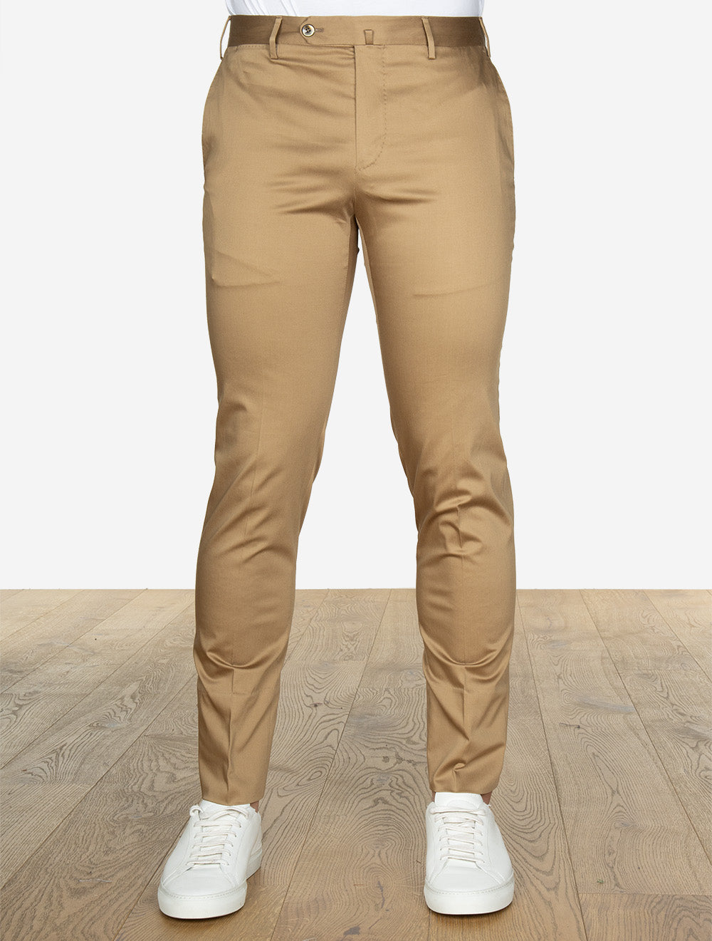 Chino formel en coton stretch beige