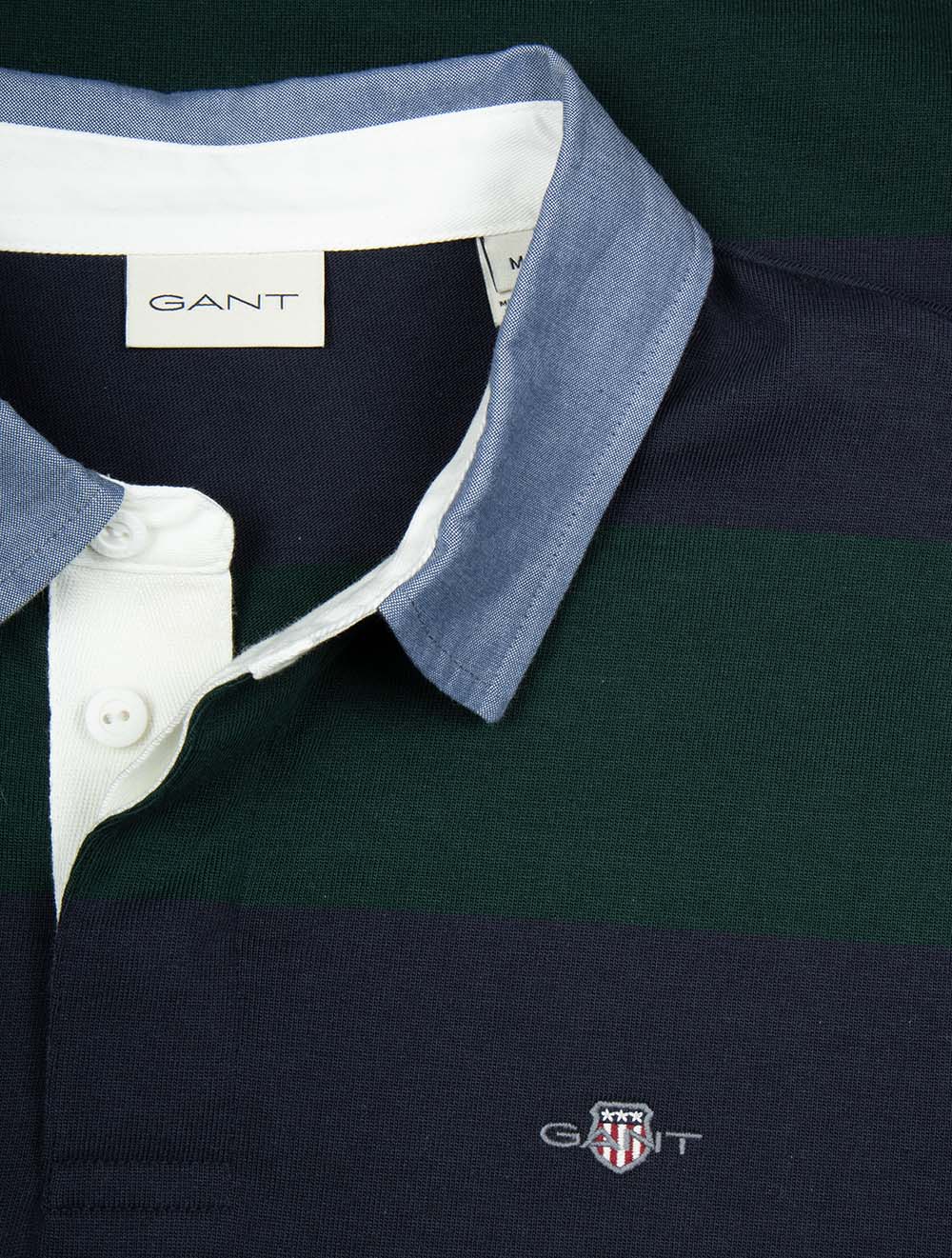 Chambray Collar Striped Heavy Rugger Tartan Green