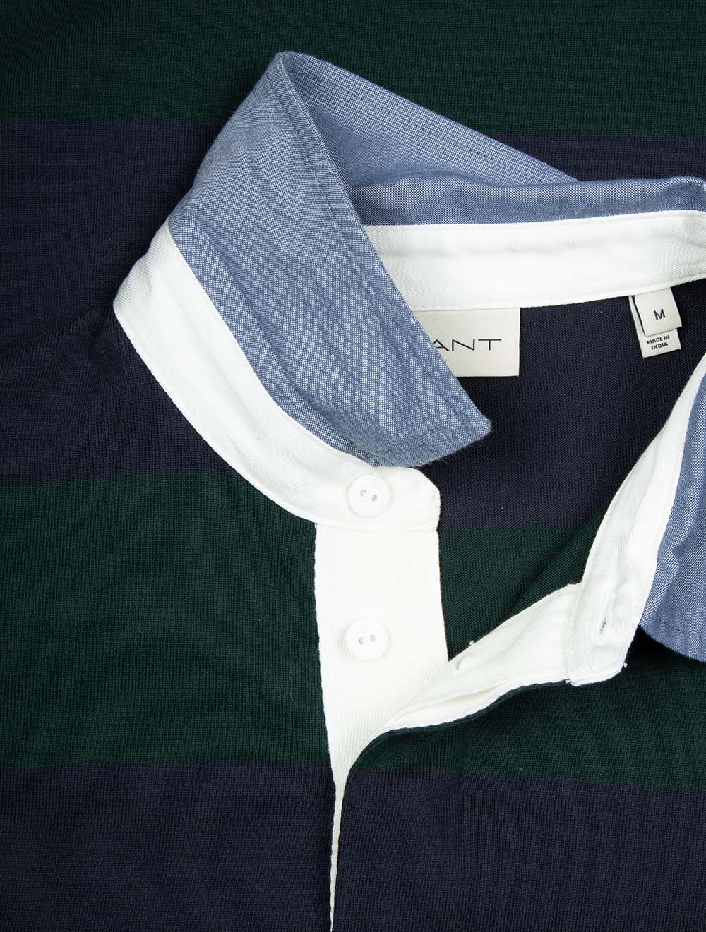 Chambray Collar Striped Heavy Rugger Tartan Green