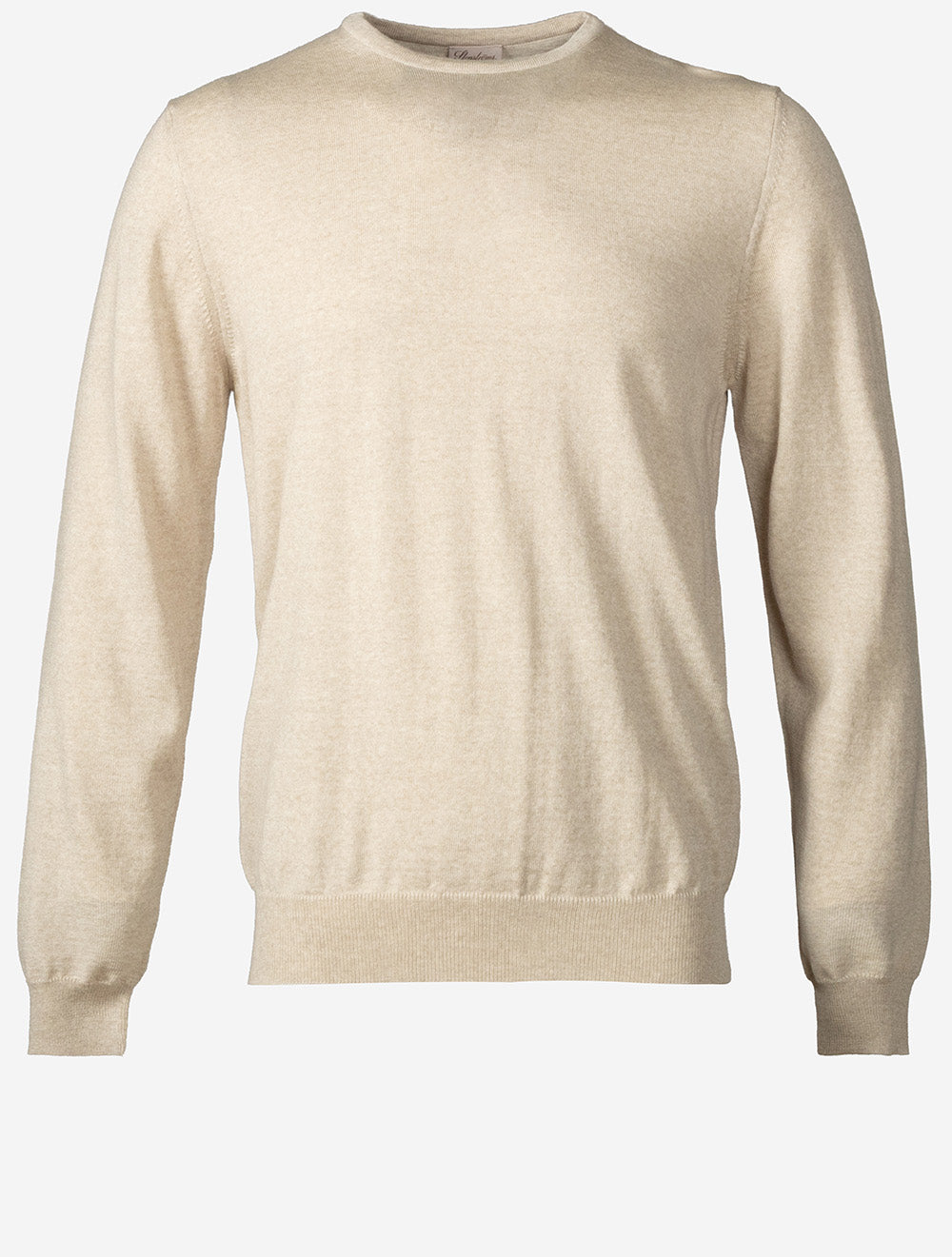 Crew Neck Merino Wool Knitwear Beige