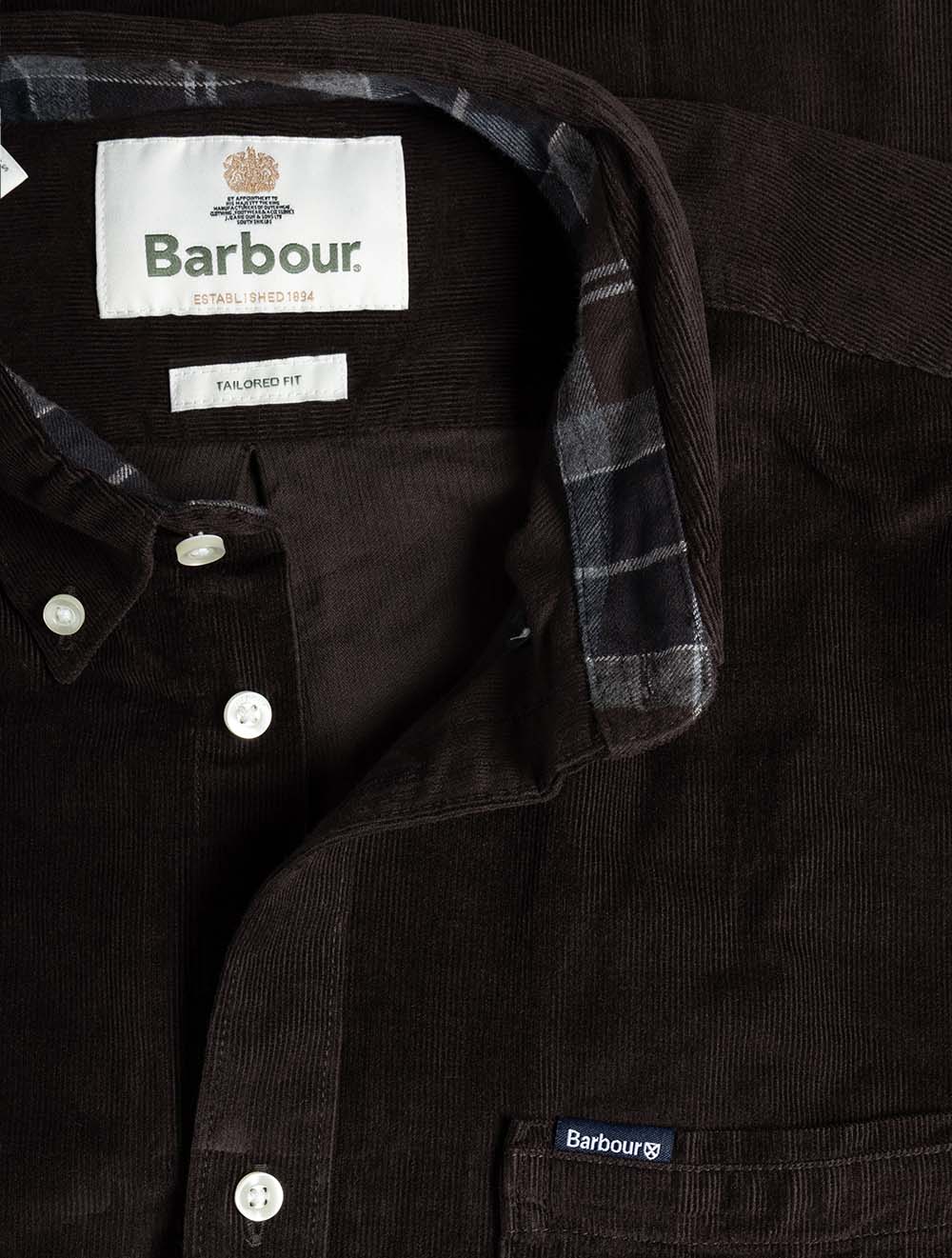 Ramsey Tailored Checked Shirt Dark Oak