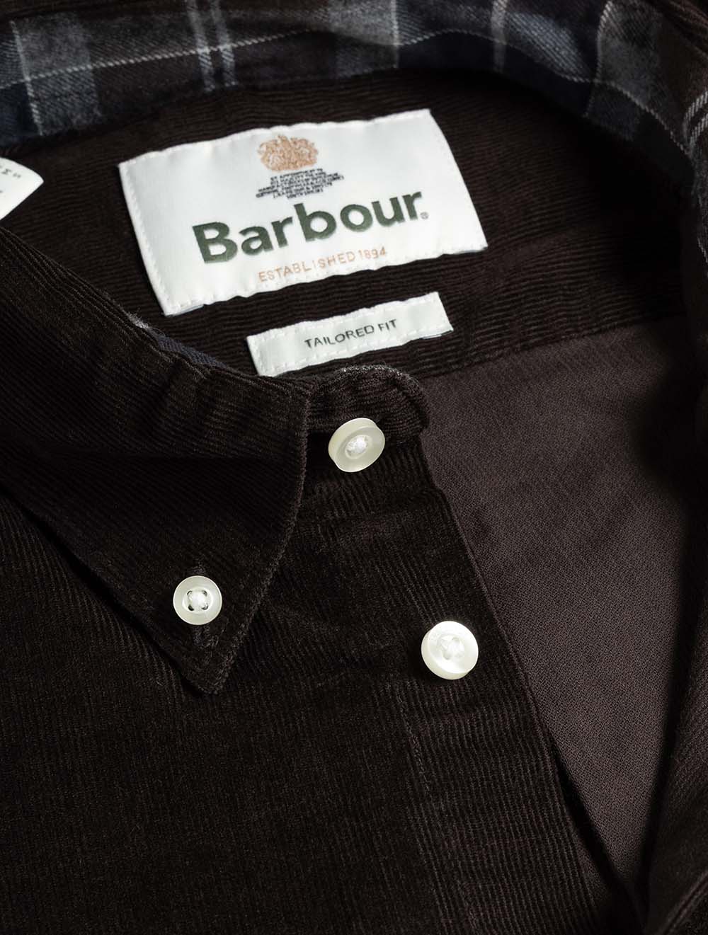 Ramsey Tailored Checked Shirt Dark Oak
