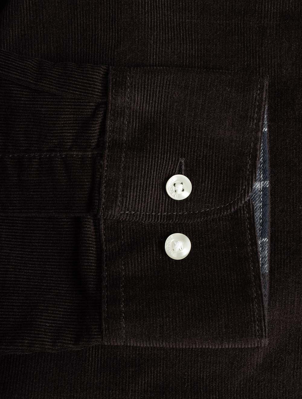 Ramsey Tailored Checked Shirt Dark Oak