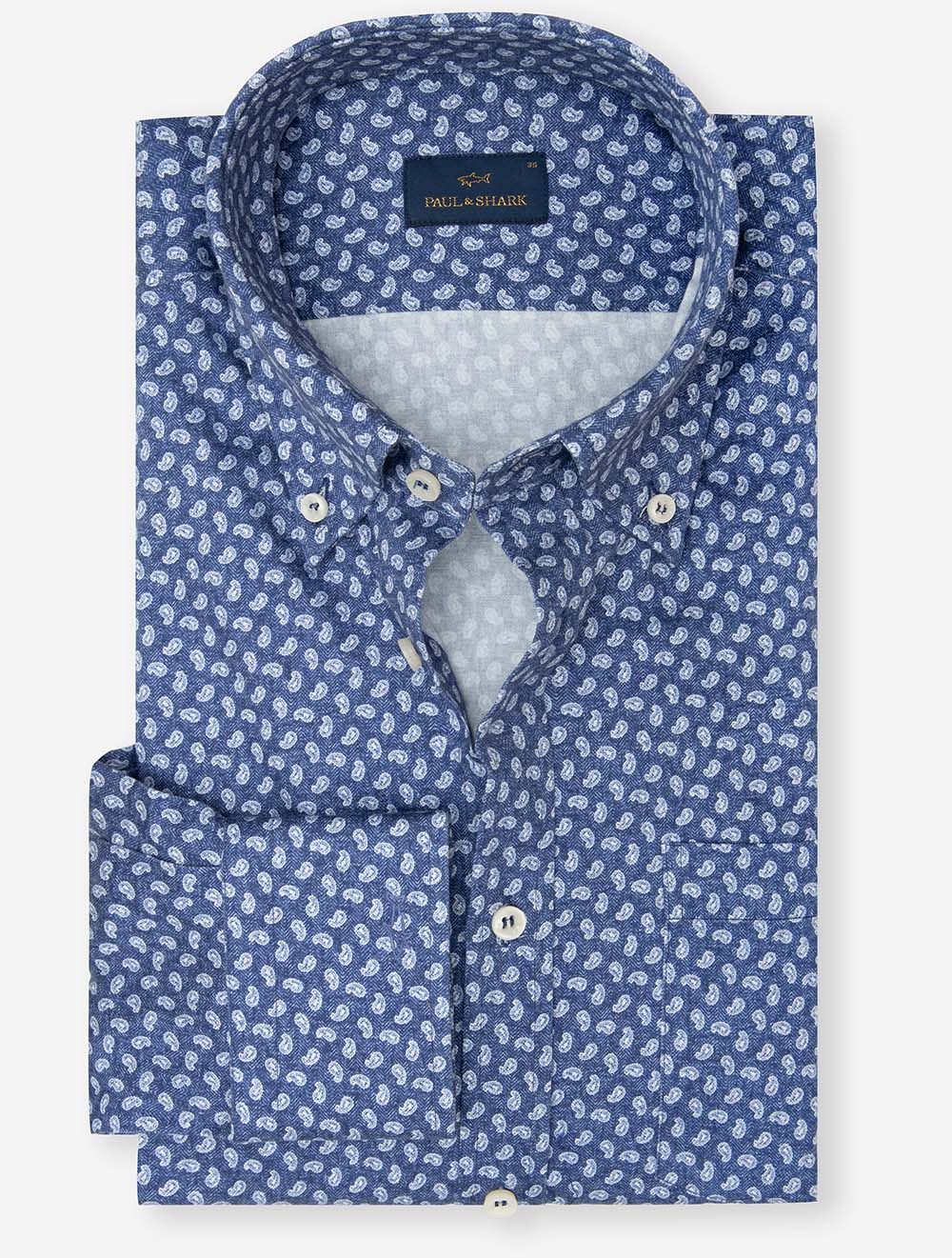 Paisley Button-Down Shirt Blue