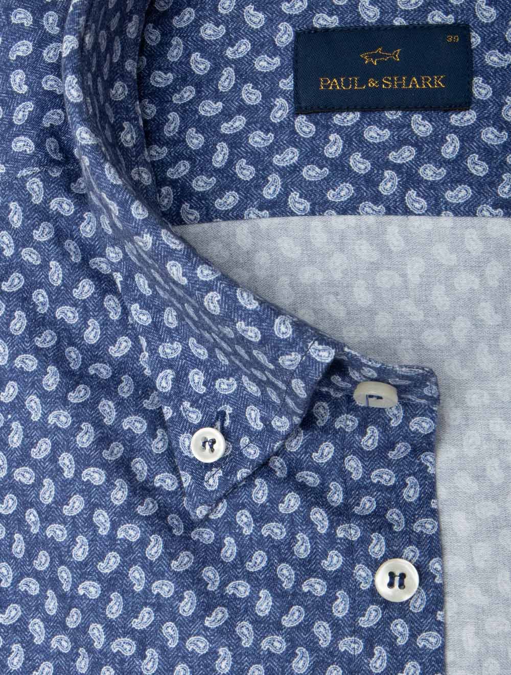 Paisley Button-Down Shirt Blue