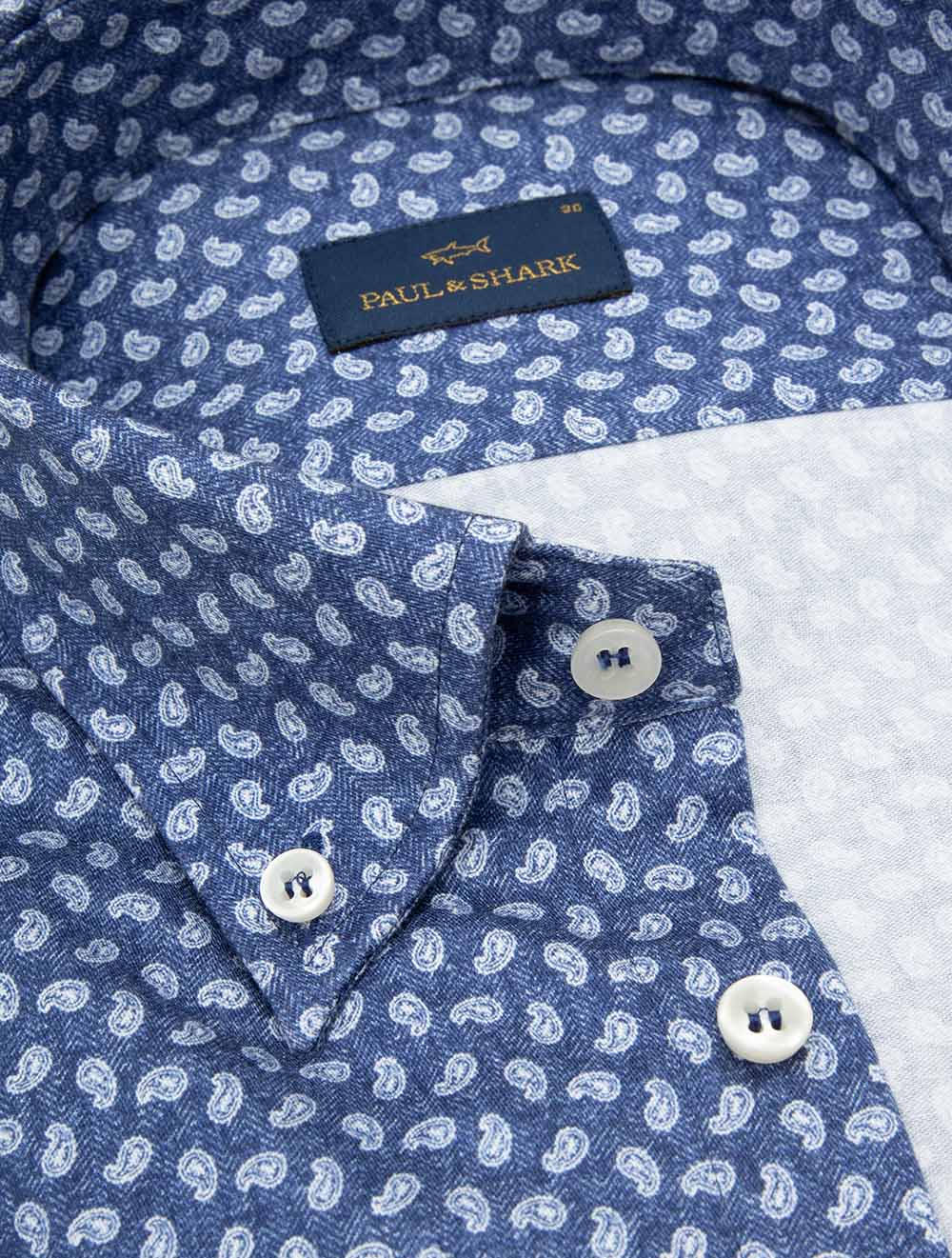Paisley Button-Down Shirt Blue