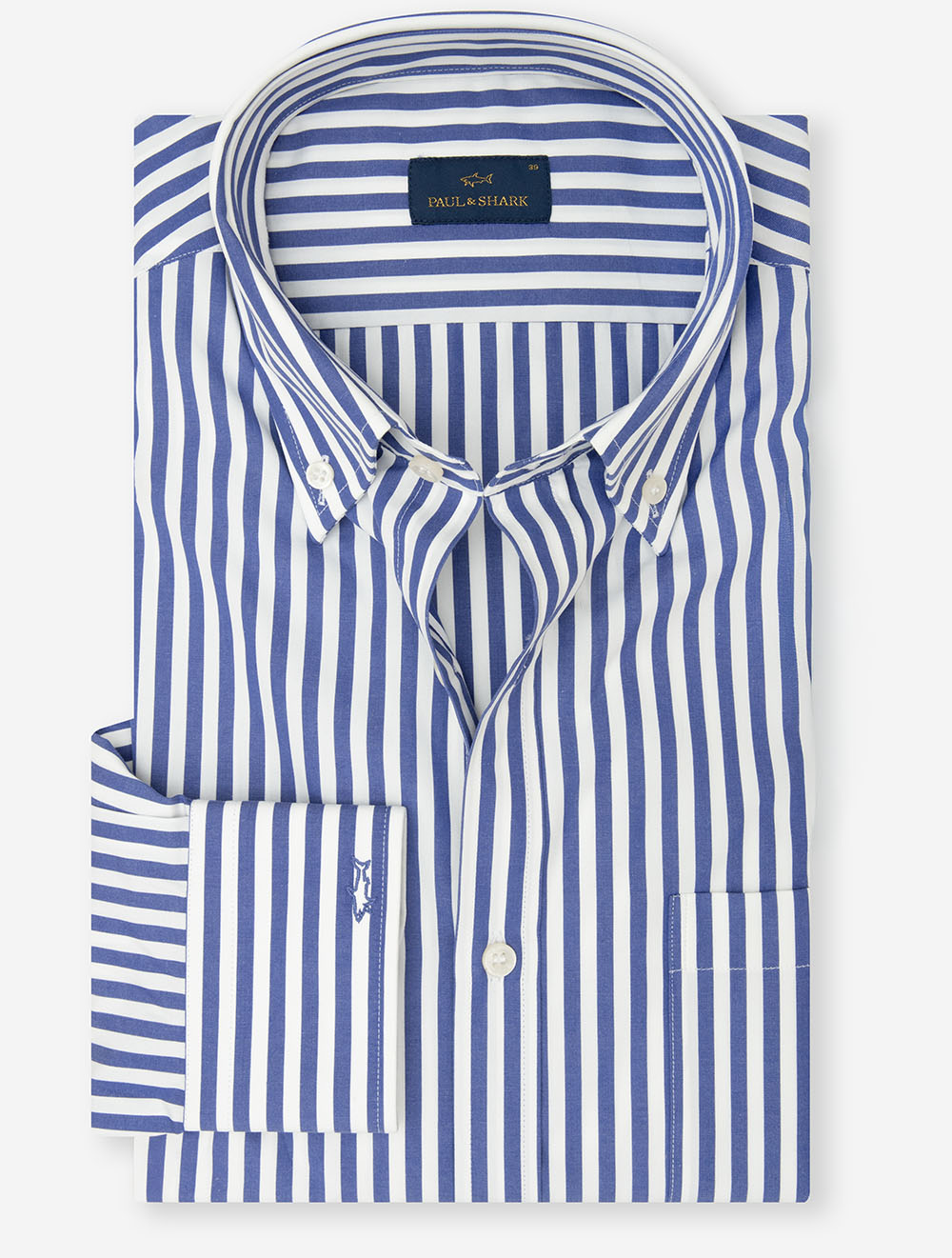 Stripe Button-Down Shirt Blue