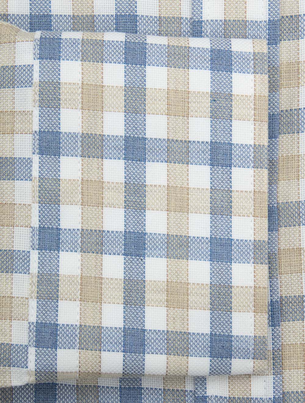 Button-Down Check Shirt Blue/Brown
