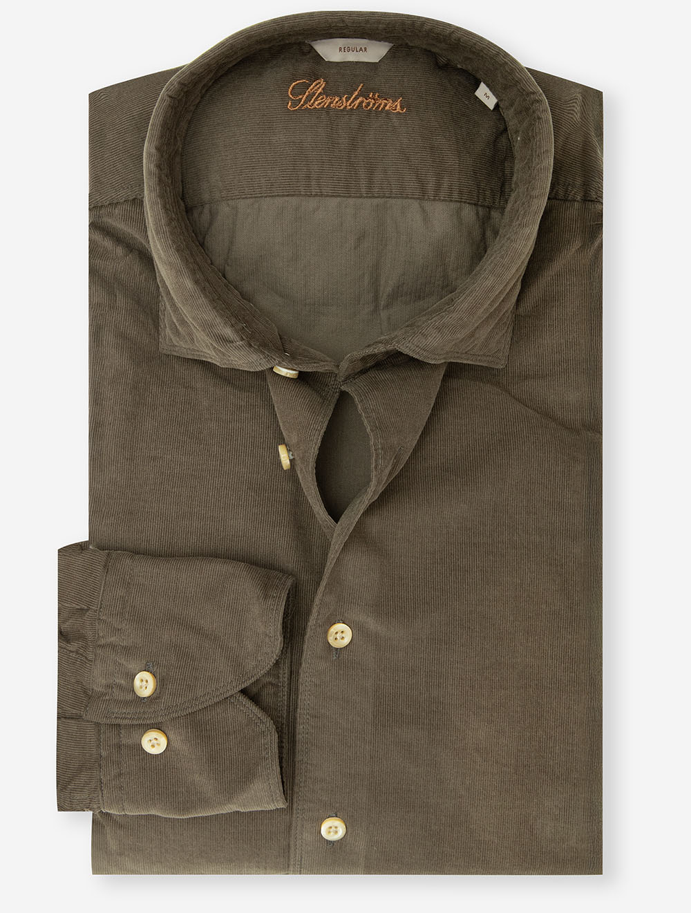 Regular Fine Cord Shirt Green