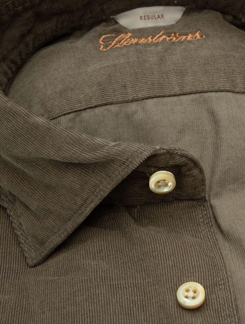 Regular Fine Cord Shirt Green