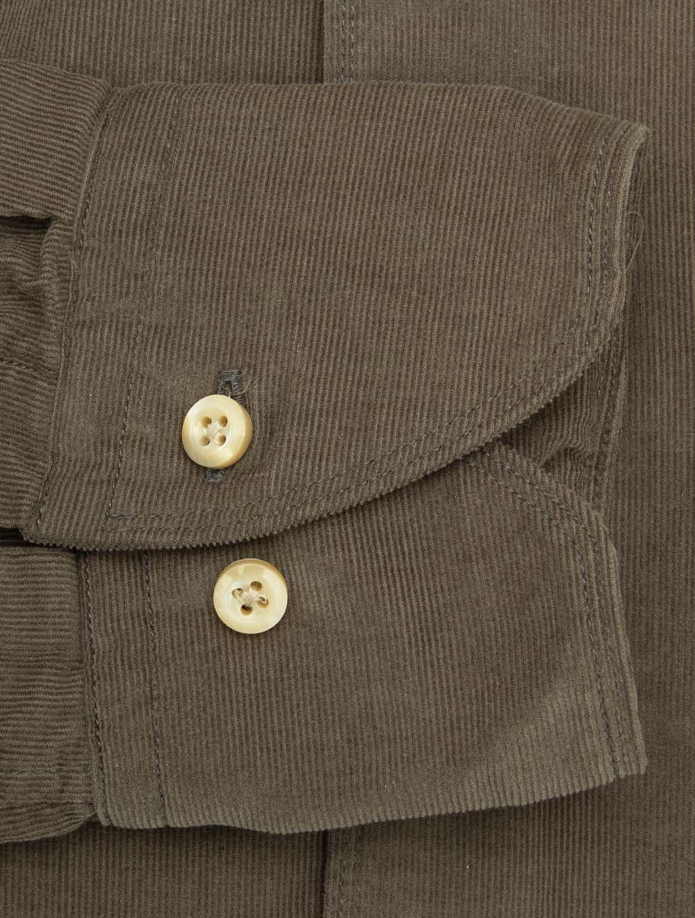 Regular Fine Cord Shirt Green