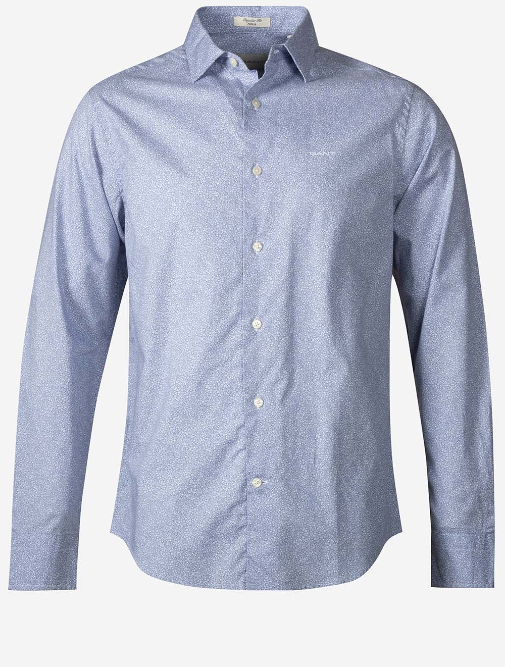 Poplin All-Over Print Shirt Faded Denim