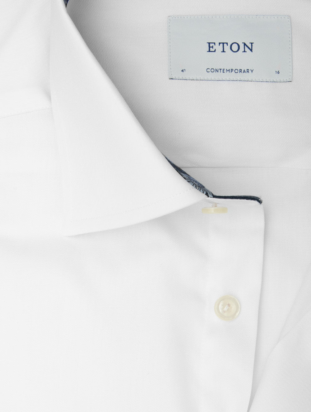 Contemporary Plain Shirt with Floral Inlay White