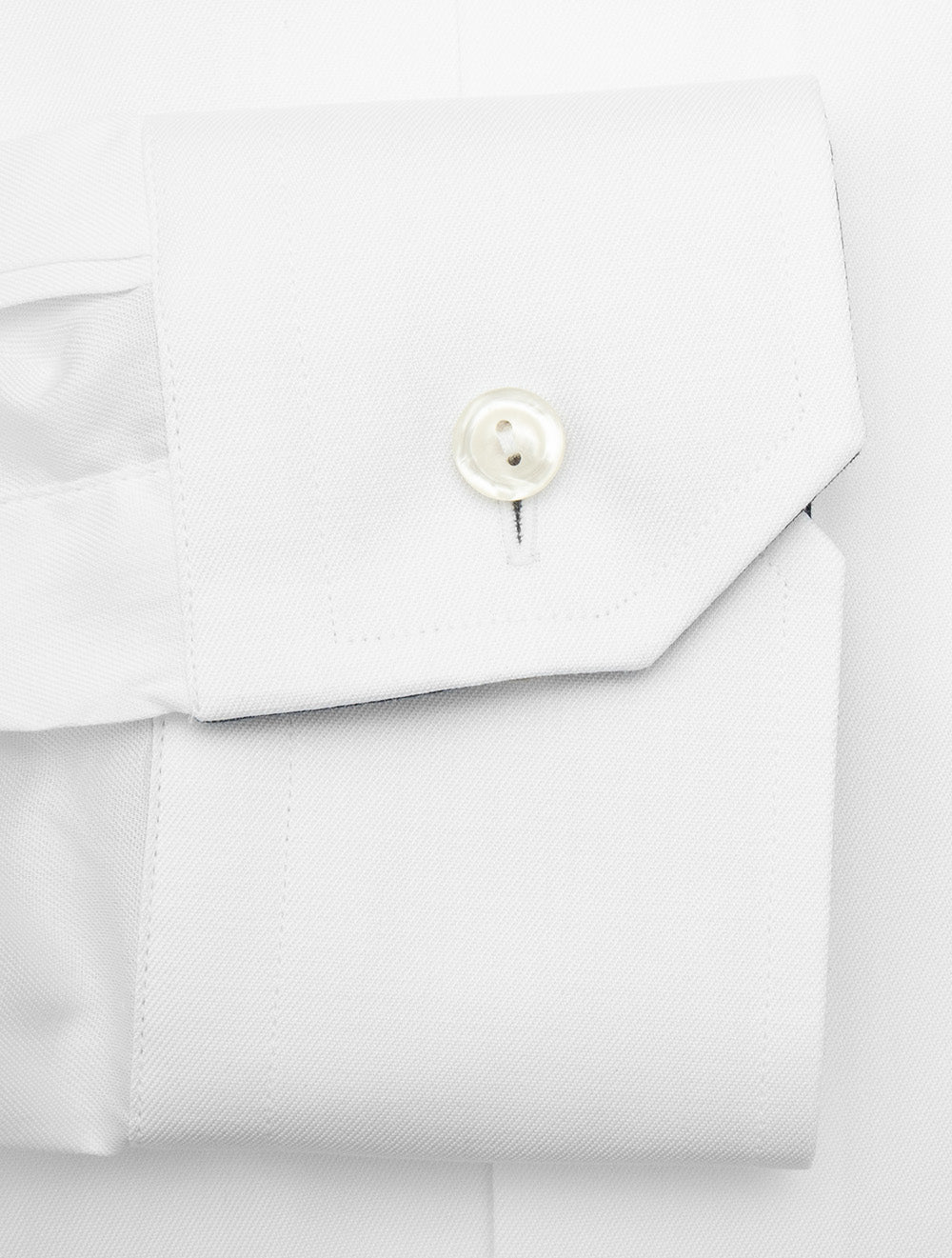 Contemporary Plain Shirt with Floral Inlay White