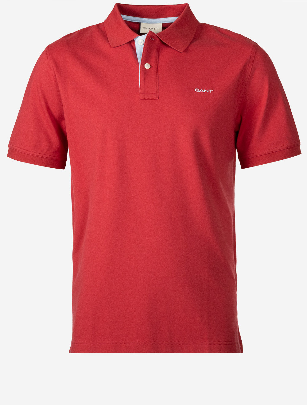 Regular Contrast Piqué Short Sleeve Polo Shirt Muted Red
