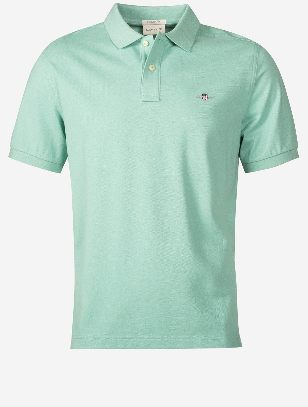 Regular Shield Short Sleeve Piqué Polo Shirt Muted Turquoise