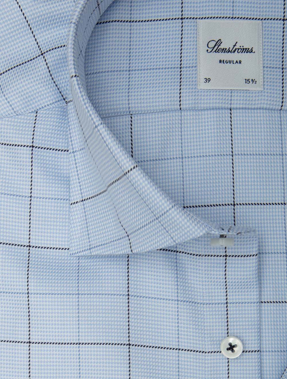 Regular Box Check Shirt Blue