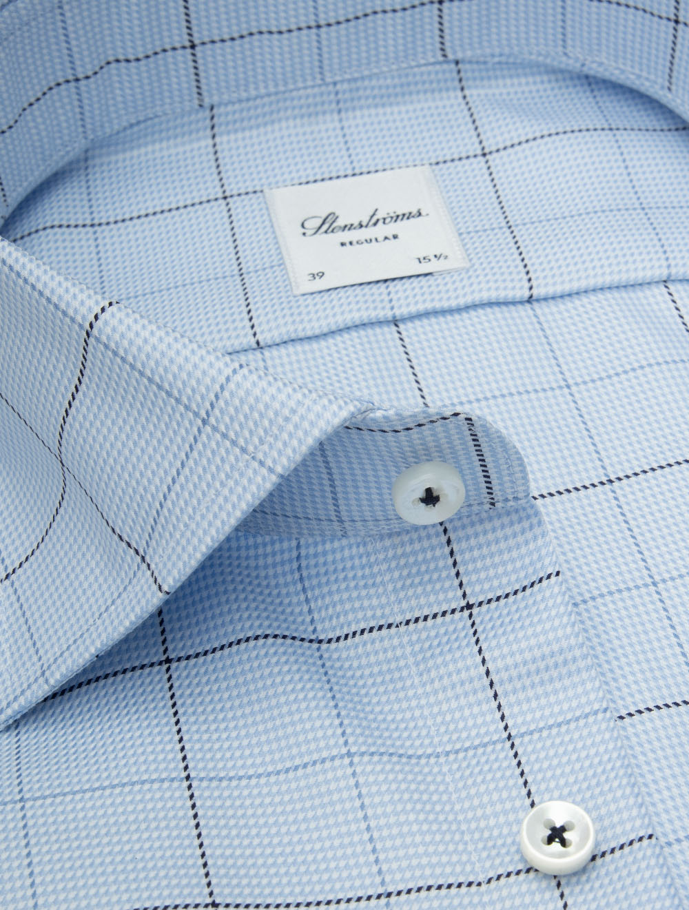 Regular Box Check Shirt Blue