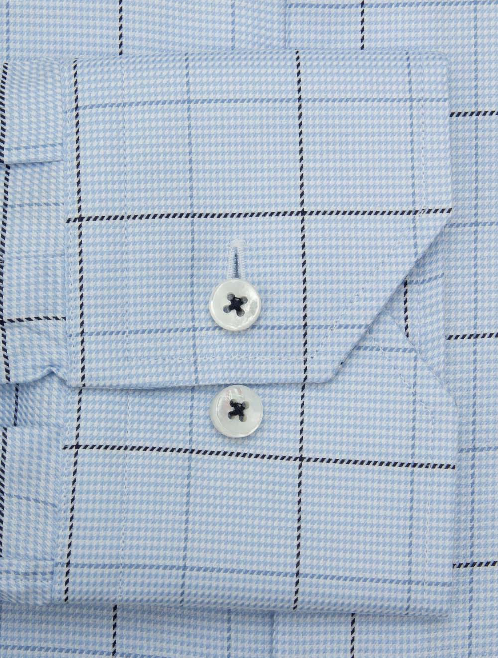 Regular Box Check Shirt Blue