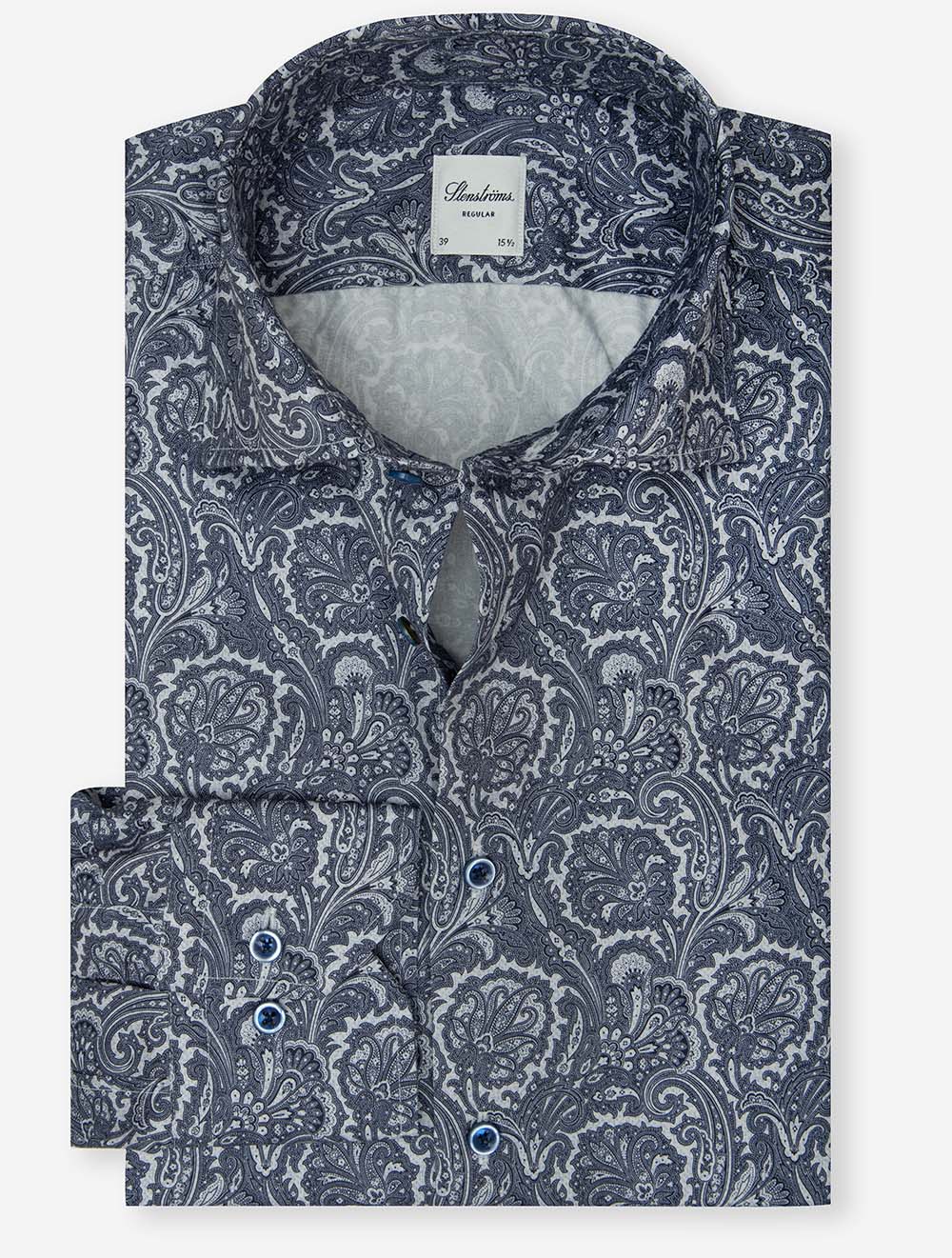 Regular Paisley Shirt Navy