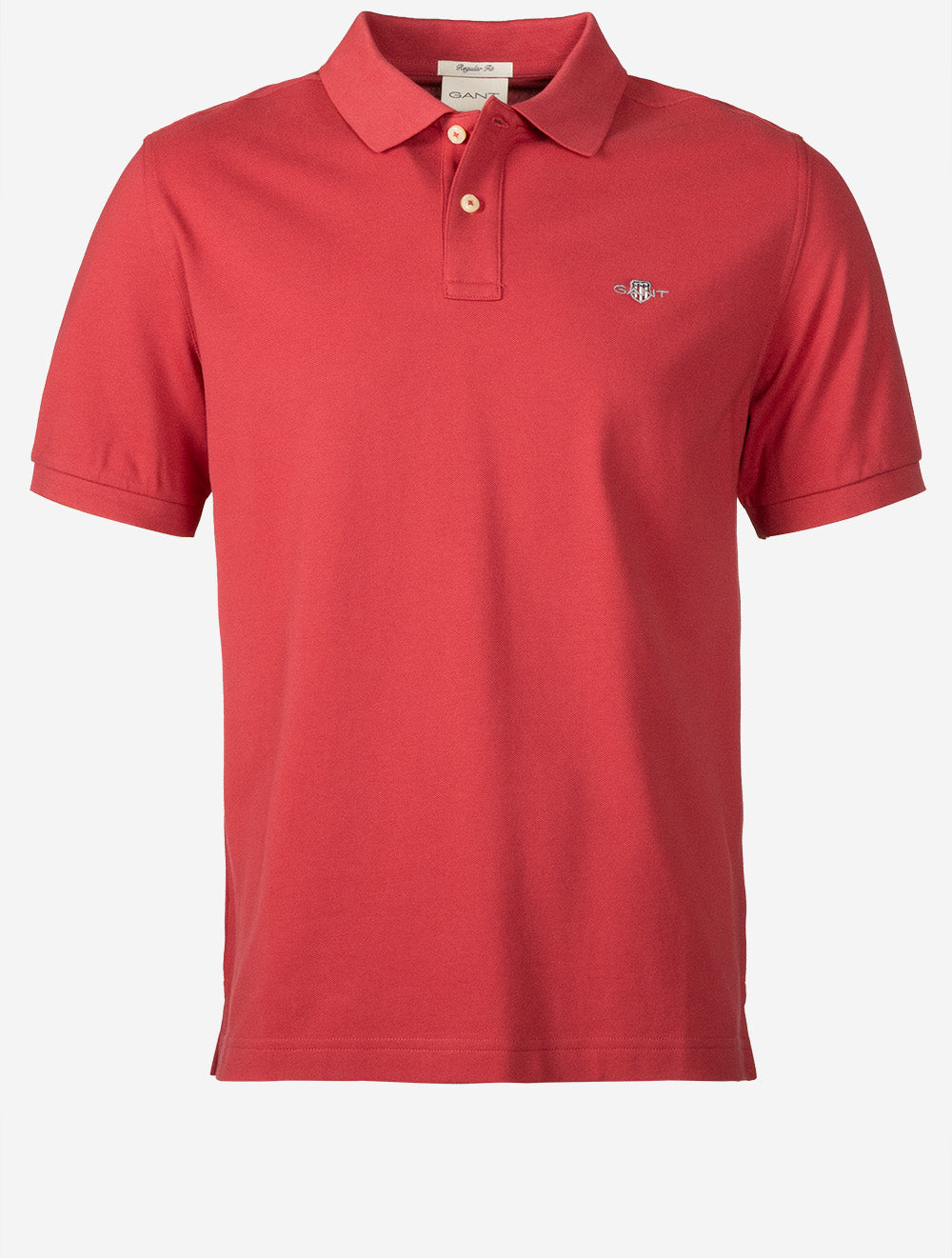 Regular Shield Short Sleeve Piqué Polo Shirt Muted Red