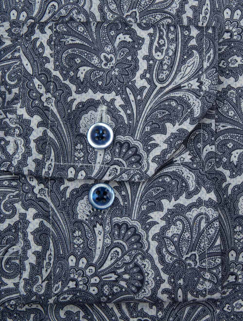 Chemise à motifs cachemire bleu marine