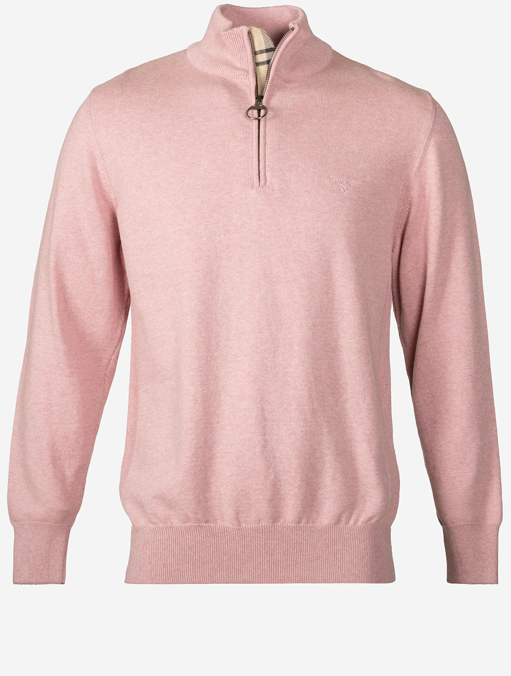 Cotton Half-Zip Sweater Pink
