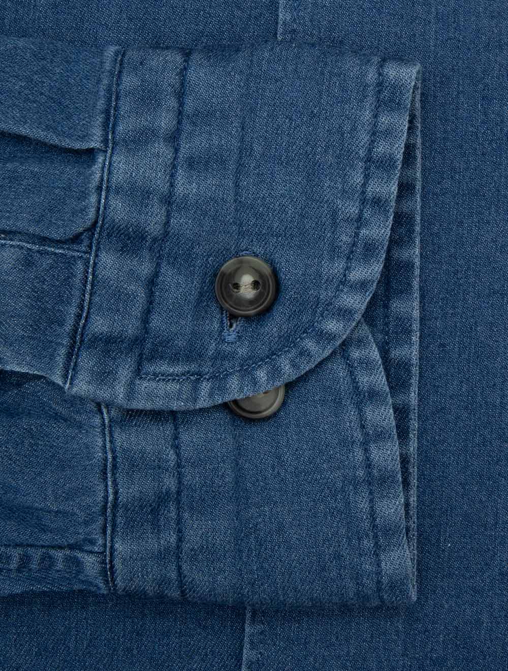 Casual Fit Denim Stretch Shirt Blue