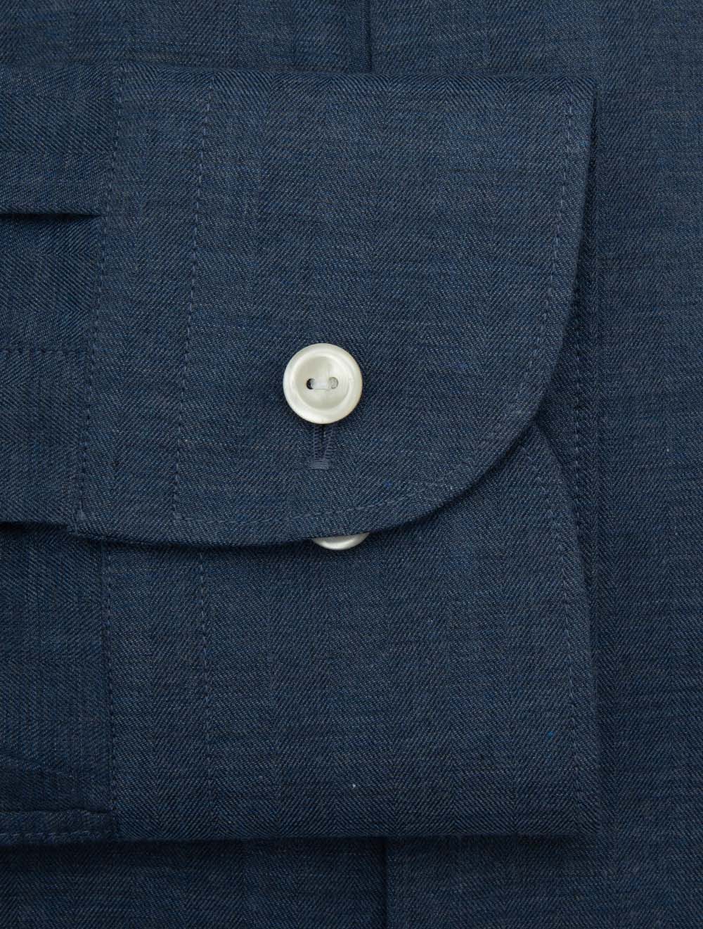 Slim Fit Herringbone Shirt Blue