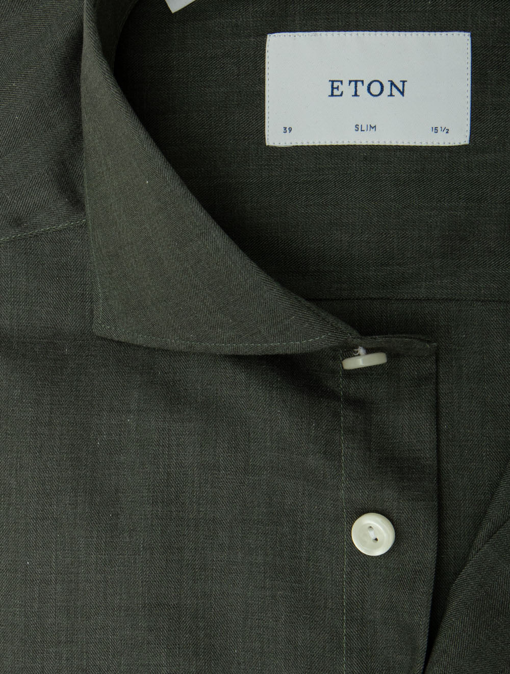 Slim Fit Herringbone Shirt Green