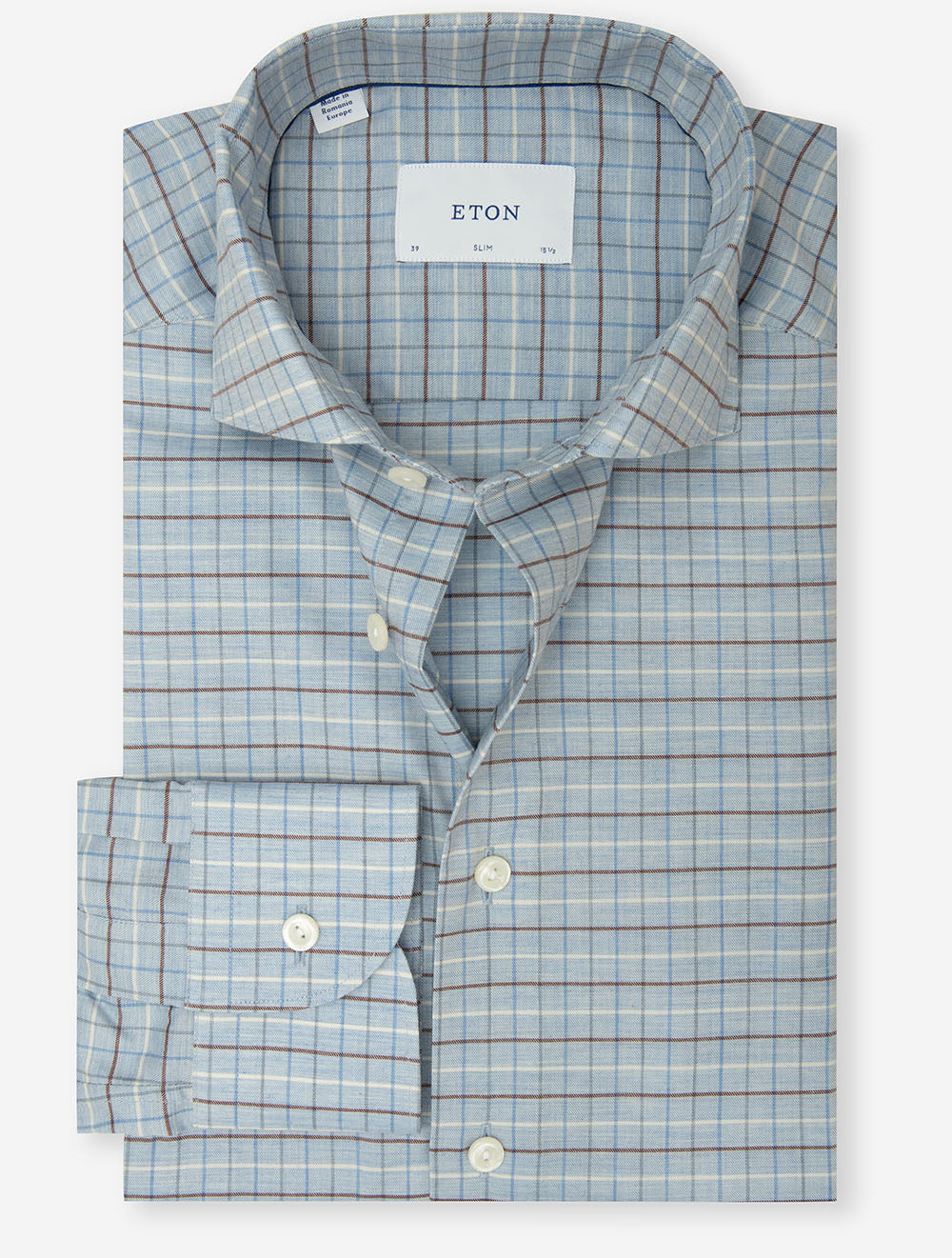 Slim Fit Check Signature Shirt Blue