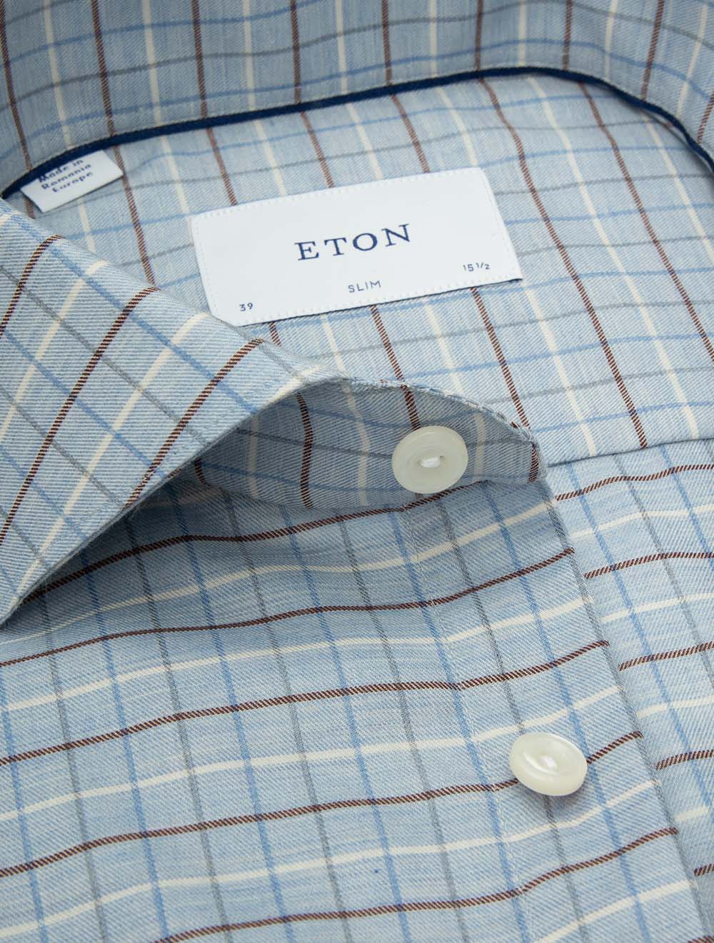 Slim Fit Check Signature Shirt Blue
