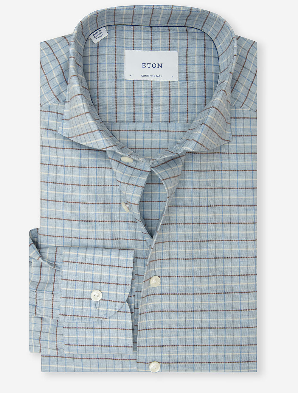 Contemporary Fit Check Signature Shirt Blue