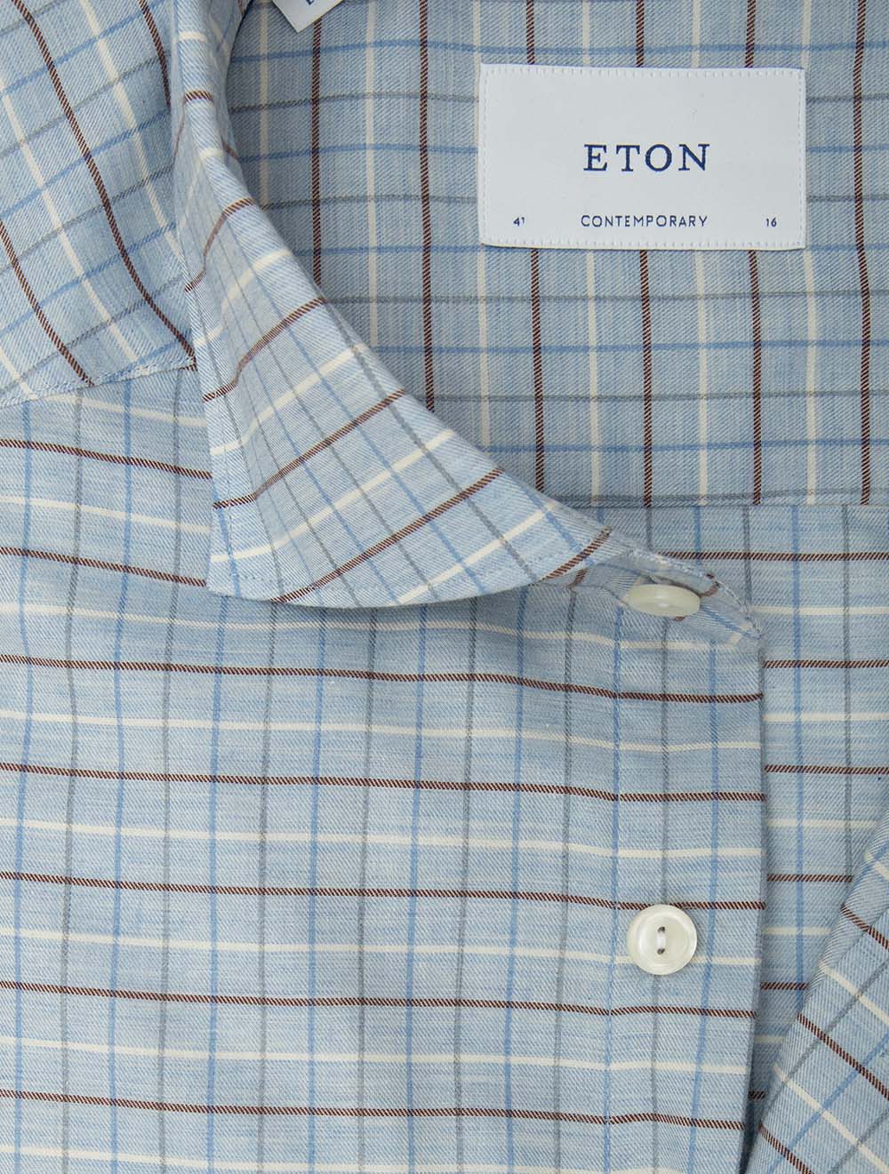 Contemporary Fit Check Signature Shirt Blue