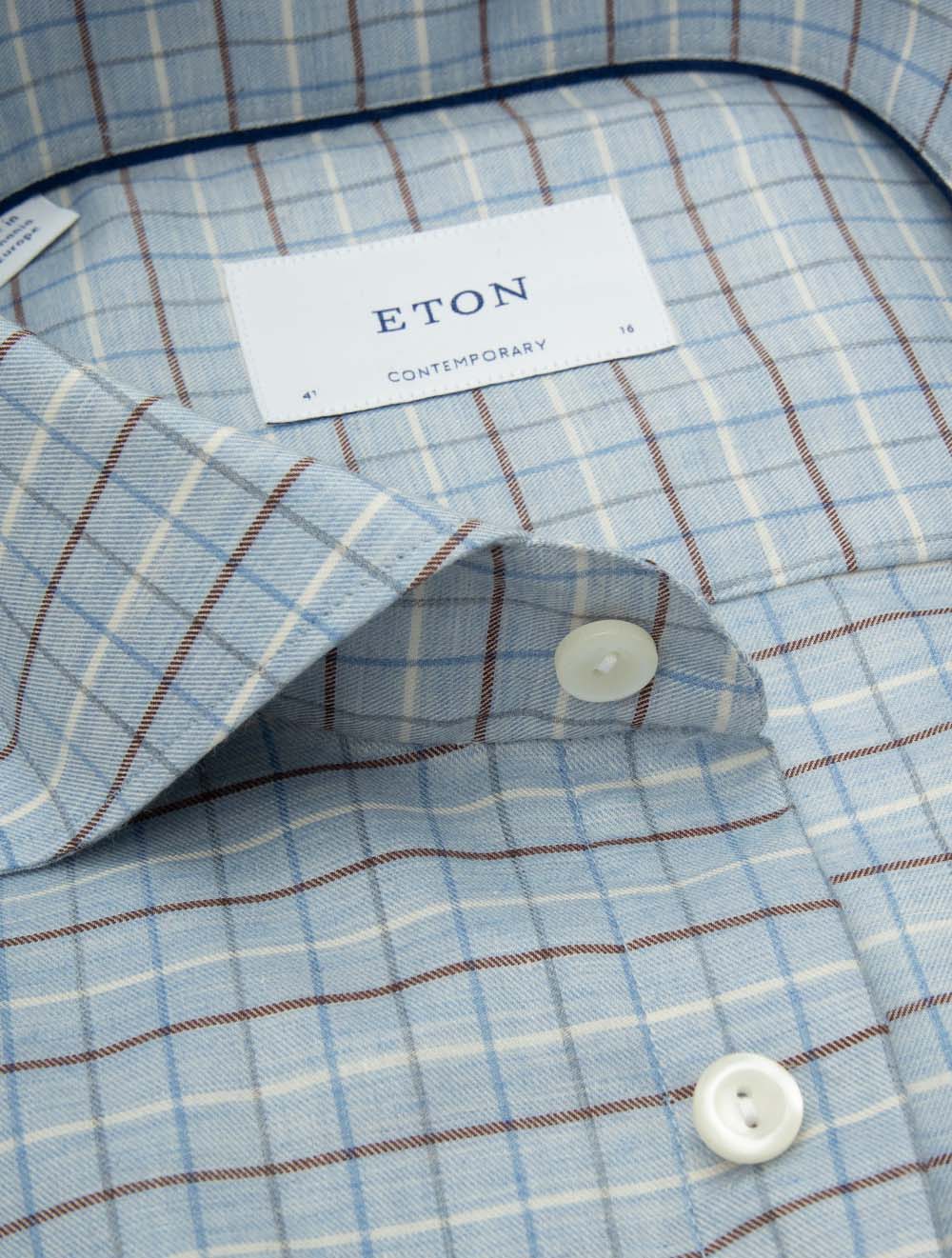 Contemporary Fit Check Signature Shirt Blue