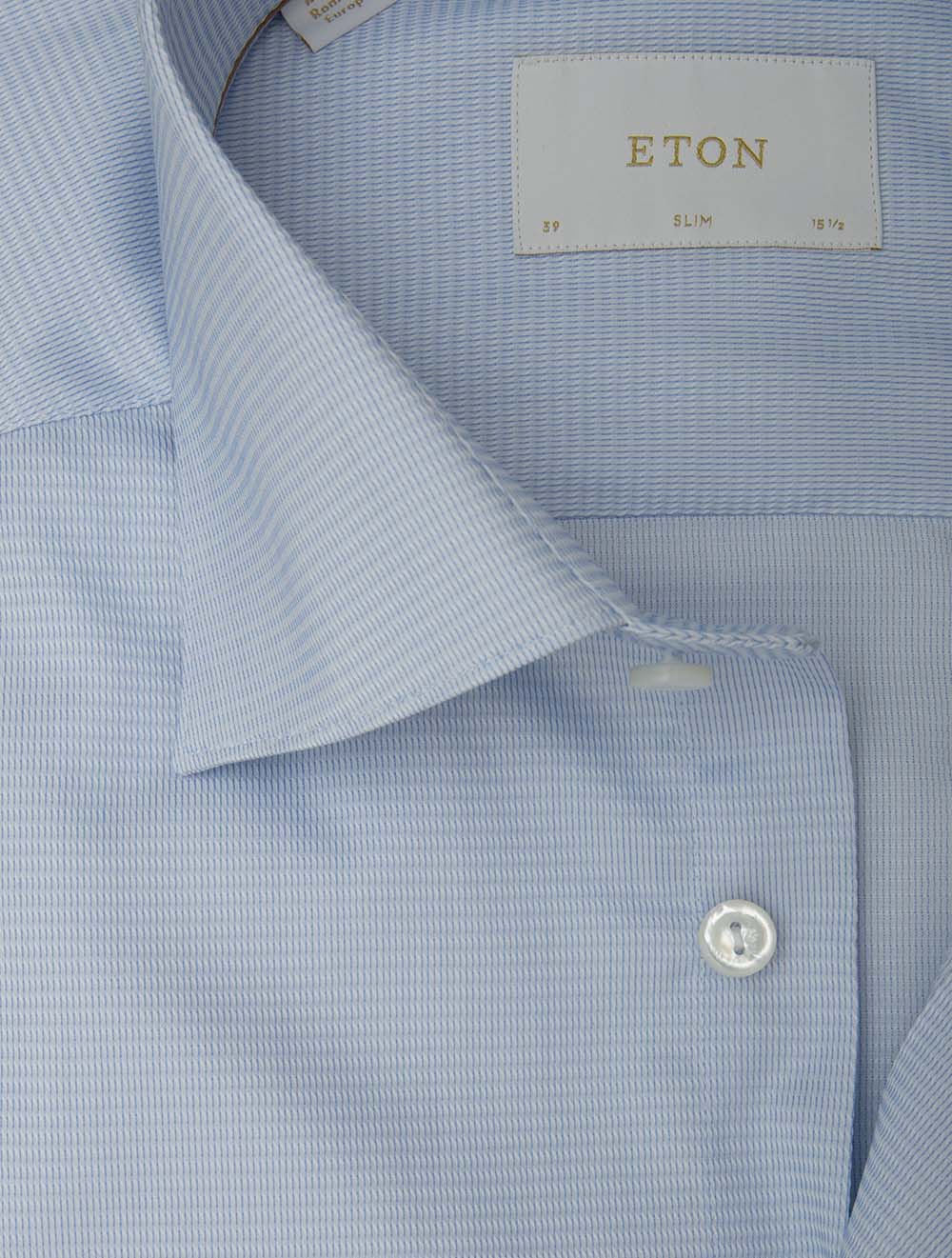 Slim Fit Semi Solid Textured Shirt Blue