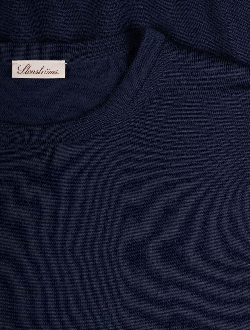 Crew Neck Merino Wool Knitwear Navy